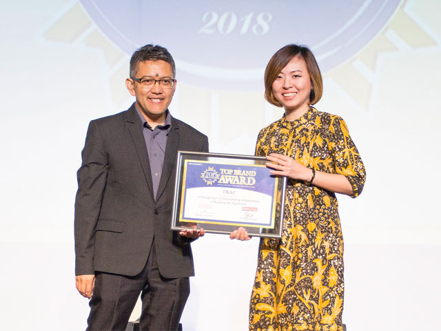 TRAC meraih prestasi dalam ajang Top Brand Award 2018